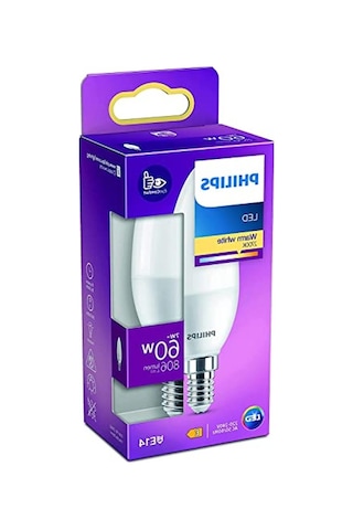 Philips Led 60w B38 E14 Mum Tipi Sarı Işık Dim Edilmez Ampul Tekli Paket