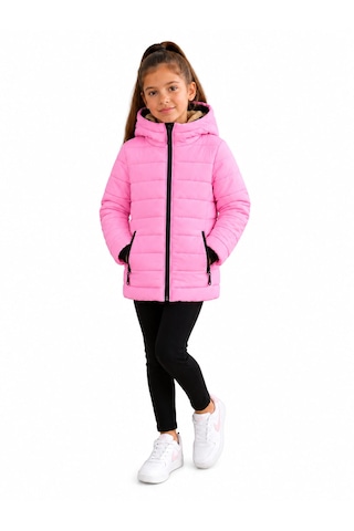 Dublino Kids Pembe Kız Çocuk Kapüşonlu Su Ve Rüzgar Geçirmez Şişme Mont