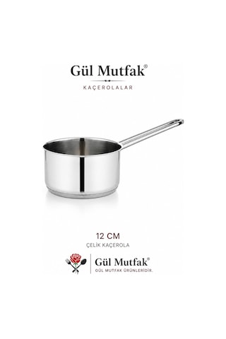 3 Lü Paslanmaz Çelik Kaçerola Sosluk Sütlük Seti Tabanlı 12 - 14 - 16 Cm