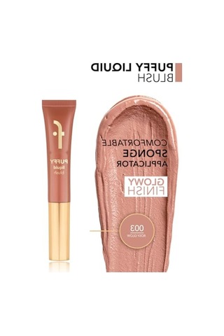 Nemlendirici Etkiye Sahip Parlak Bitişli Sünger Aplikatörlü Likit Allık - 003 Rosy Glow 00
