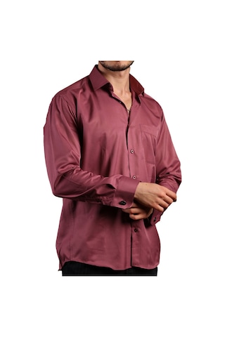 Mürdüm Rahat Kesim Micro Kumaş Kol Düğmeli Regular Fit Erkek Gömlek - 190-23 001