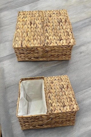 Morponi Hasır 2 Bölmeli Çok Amaçlı Sepet- Patates&soğan Sepeti 39 Cm X 22 Cm Svr Kahverengi