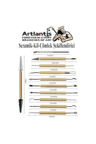 Seramik Ve Çömlek Şekillendirme Seti Ebeşuar 16 Parça 1 Paket Kil Modelaj Modelleme Heykel Şekillendirici Hobi Sanatsal