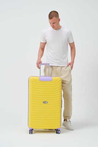 Keo-plus Sarı-lila Büyük Boy Silikon Kırılmaz Pp Valiz Sarı - Mor