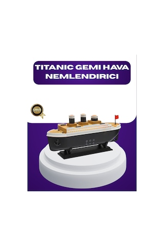 Northcity Titanic Gemi Tasarımlı Led Işıklı Hava Nemlendirici Buhar Efektli Oda Difüzörü - Estetik Dekor Ve Sağlıklı Hava