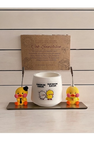 Komik Karımda Karım Kocamda Kocam Temalı Komik Karikatür Baskılı Ve Civciv Not Tutacağı Hediyelik