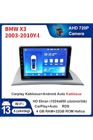 Bmw X3 2003-2011 4gb Ram 32gb Carplay Navigasyon Multimedya 9ınç