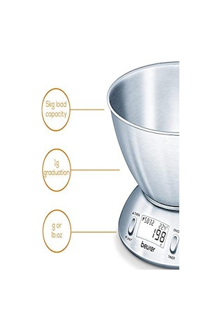 Beurer Ks 54 Mutfak Tartısı-ısı Ölçer Ve Zamanlayıcı 5 Kg