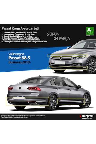 S-Dizayn Vw Passat B8.5 Business Krom Aksesuar Seti 24 Parça S Di