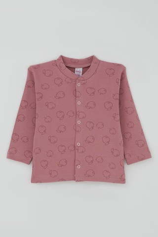 Breeze Kız Bebek Pijama Takımı Elma Bahçesi Önden Çıtçıtlı 4 Ay-1 Yaş, Gülkurusu