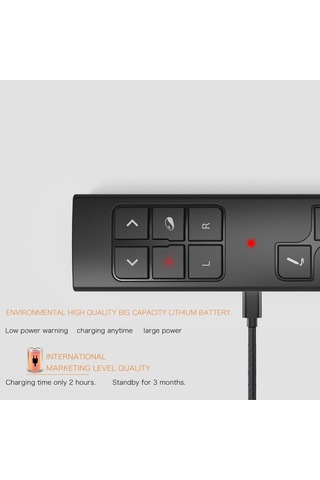 Pazly Pp930 Kablosuz Sunum Kalem, Lazer İşaretçi, 50m Uzaktan Kumanda, Şarj Edilebilir, Ppt Flip Kalem