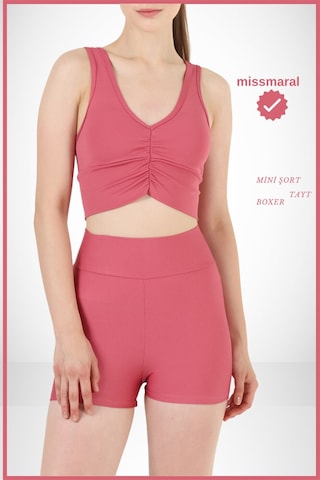 Kadın Mini Tayt Deniz Havuz Şortu Gül Kurusu Günlük Kullanım Sıkılaştırıcı Fit Görünüm 1080 Gül Kurusu