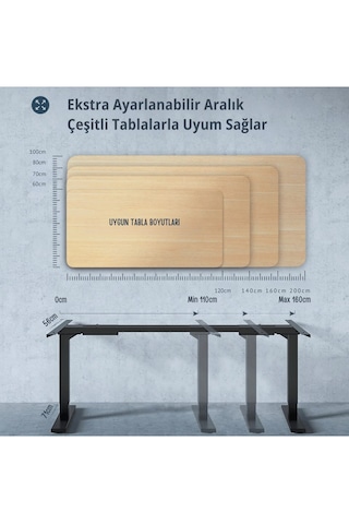 Vesamax Elektrikli Yüksekliği Ayarlanabilir Masa Ayağı Çift Motor