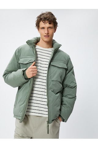 Koton Anorak Ceket Klasik Yaka Fermuarlı Cep Detaylı Yeşil 4Wam20040Hw 4Wam20040Hw786 Yeşil