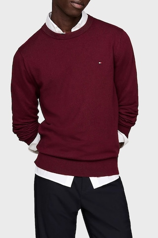 Tommy Hilfiger Pamuk Ve Kaşmir Karışımlı Regular Fit Bisiklet Yaka Kazak Erkek Kazak Mw0mw28046 Vlp Bordo