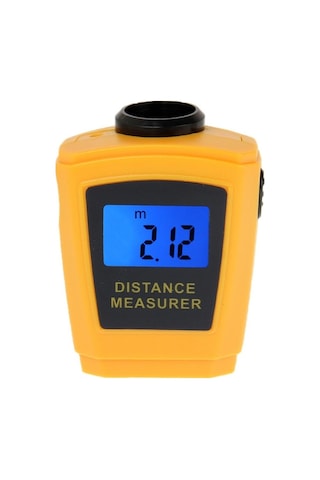 Butuglobal Lazer İşaretleyicili Mini Ultrasonik Mesafe Ölçer Turuncu