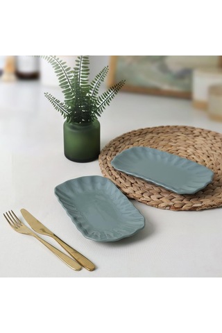 Lexroo Yeşil Sirius Kayık Tabak 23 Cm 2 Adet 326