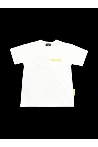 Carinos Erkek Çocuk Dreams Kabartma Yazılı Pamuklu Tshirt-14172 Beyaz