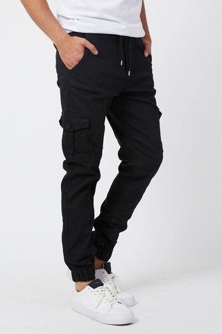 Serseri Jeans Erkek Su Yeşili Renk Jogger Paçası Beli Lastikli Pantolon Siyah