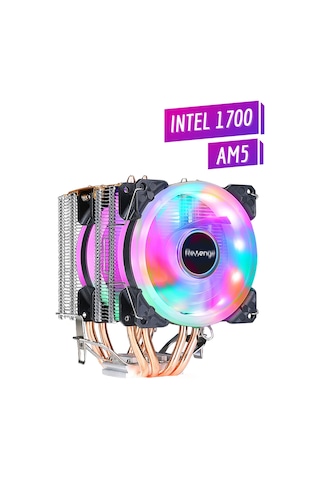 Revenge Cold Frost 602 Kule Tipi 2 Fanlı Rainbow Gaming İşlemci Fanı 4 Bakır Kanallı Cpu Fan Soğutma Sistemi
