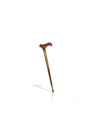 Ahşap Hediyelik İşlemeli Oymalı Vernikli Baston Değnek 90 CM