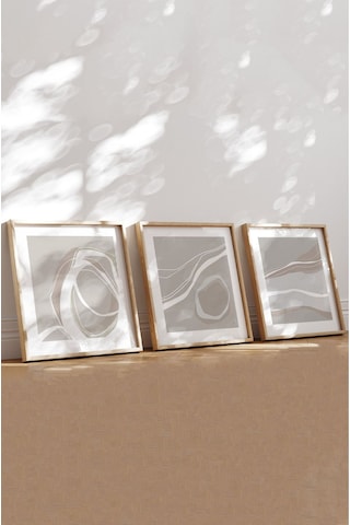 Ahşap Çerçeveli Mdf Kare Tablo Seti Salon Ve Oturma Odası Için Kr4017 42 X 42