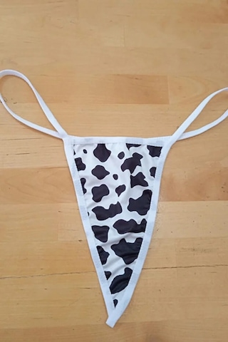 Anastasia String Tanga Külot - Dalmaçya Desen Siyah-beyaz Ans105 Beyaz - Siyah