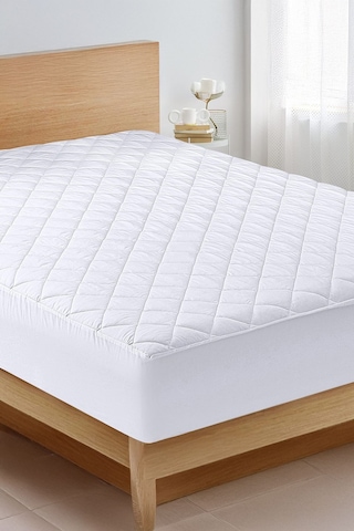 %100 Mikrofiber Kapitone Yatak Koruyucu Alez Full Kenar Çarşaf Fitted Tek Çift Battal Bebek Beyaz