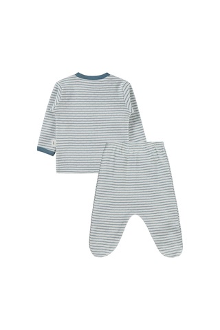 Civil Baby Çizgili 1-9 Ay Pijama Takımı - Ekru