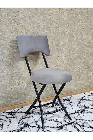 Siyah Boyalı Katlanır Tabure - Kamp Sandalyesi - Sandalye - Mutfa Çok Renki