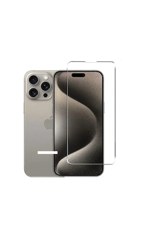 Tonex Apple iPhone 15 Pro Uyumlu 2 Adet Temperli Cam 9h Sertlik 2.5d Ek