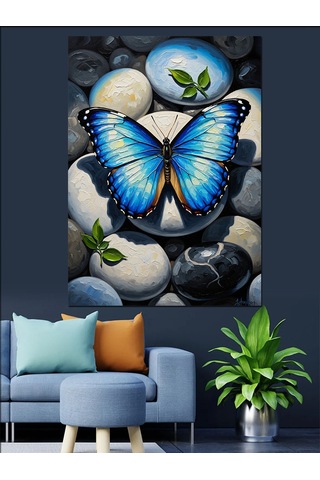 Sokak Arasında Duran Modern Motosiklet Dekoratif Kanvas - Mdf Ahşap Tablo