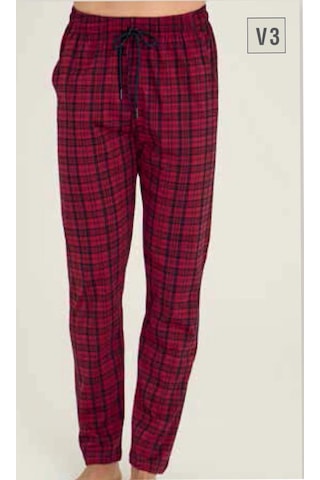 Tek Alt Kareli Desen Pantalon Kly 306 Acı Kahverengi