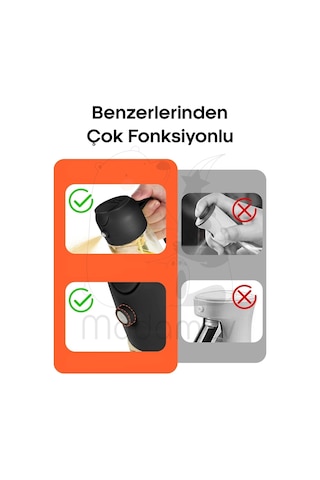 2'li Bambu Stantlı Çift Fonksiyonlu Sprey Dökme Cam Yağdanlık 450ml Yağlık Sıvıyağ Şişesi Airfryer Beyaz