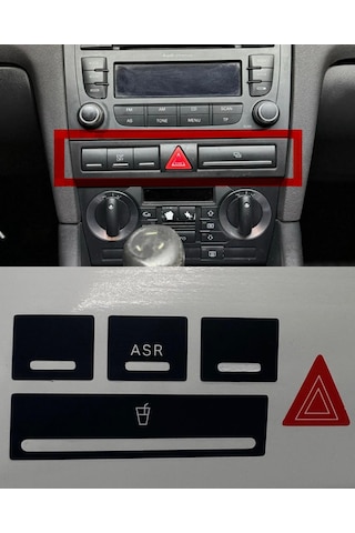 Audi A3 S3 8p Uyumlu Dörtlü Sinyal Düğmesi Sticker Etiket Tamir Kiti 1 Adet