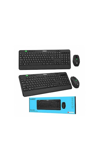 Kablosuz Klavye - Mouse Seti Siyah Usb - Sessiz - Switch Q Klavye Km-2620 Diğer
