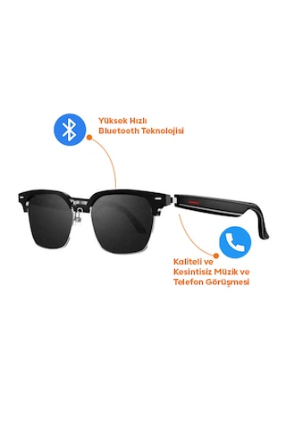 Mlb E13-06 Siyah Kablosuz Bluetooth Uyumlu Akıllı Gözlük