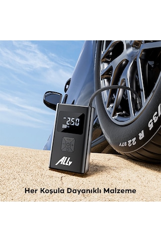 Ally St-5522 Şarjlı Lastik Şişirme Hava Kompresör Pompası 12v Led Işıklı