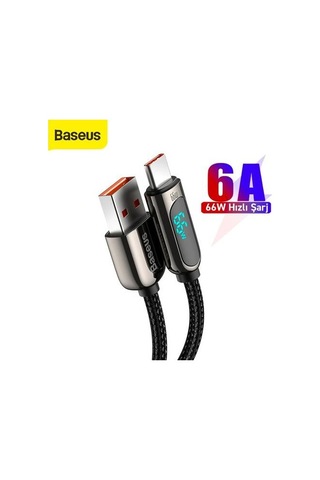 Baseus Display CASX020001 66 W Type-C Hızlı Şarj Data Kablosu 1 M