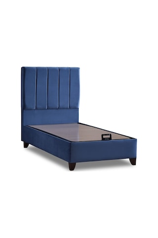 Blue Star Tek Kişilik Baza + Başlık + Yatak Set 3 Lü Set Mavi