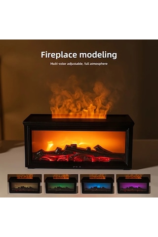 Techbloom 2025 Yükseltme 3d Alevli White Aroma Difüzör Uzaktan Kumandalı 6 8 10 Saat Zaman Ayarlı Nemlendirici Ev Ofis Yoga Spor Salonu Ahşap