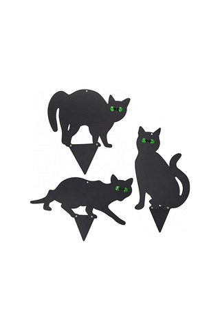 3'lü Kedi Figürü Zemin Dekorasyon Seti 2d Gerçekçi Yansıtıcı Gözlü Yavru Kedi