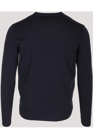 Erkek Triko Lacivert Bisiklet Yaka Baklava Desenli Slim Fit Pamuklu Kazak Ncs Jeans 3727-lacivert Lacivert