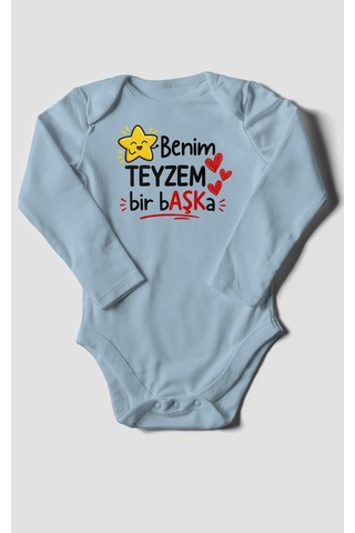 Morivokids Benim Teyzem Bir Başka Uzun Kollu Çıtçıtlı Bebek Body Bebe Mavisi
