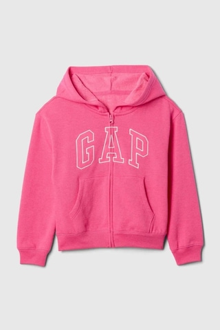 Logo Heritage Kız Çocuk Fermuarlı Pembe Sweatshirt-9608 Pink