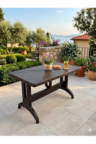 Evko Mobilya Plastik 70x120 Masa, Plastik Masa, Bahçe Balkon Teras Masası, Kare Masa, Dış Mekan Masası Acı Kahverengi Evko Mobilya Plastik 70x120 Masa, Plastik Masa, Bahçe Balkon Teras Masası, Kare Masa, Dış Mekan Masası Acı Kahverengi