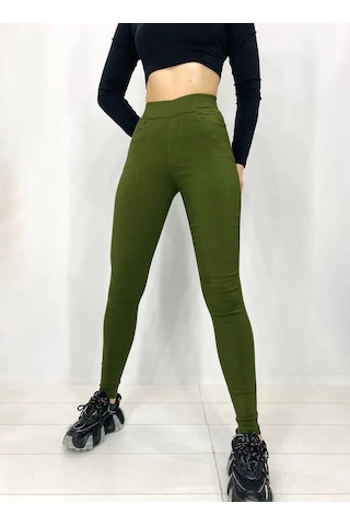 Natasha Beautıful Lastikli Jegging / Tüysüz 85287562 Khaki
