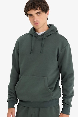 Defacto Regular Fit Kapüşonlu İçi Yumuşak Tüylü Kanguru Cepli Basic Düz Sweatshirt X8283az25augn1155 Yeşil