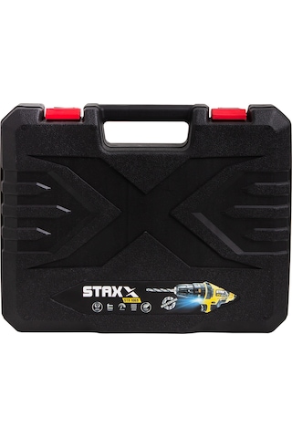Staxx Power Multi Speed BL2401 24 V Çift Akülü Şarjlı Vidalama Matkap Seti + Titanyum Uç 5'li