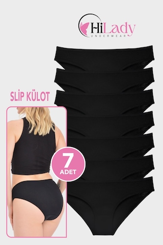 Kadın Külot 7 Li Paket Likralı Soft, Ve, Siyah, Renkler Pamuklu, Yumuşak,külot Siyah
